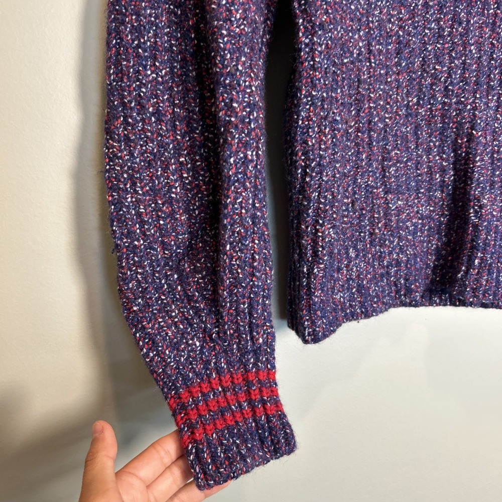 Rag & Bone purple mock neck Confetti Knit Sweater Cropped Size Small - Picture 5 of 9